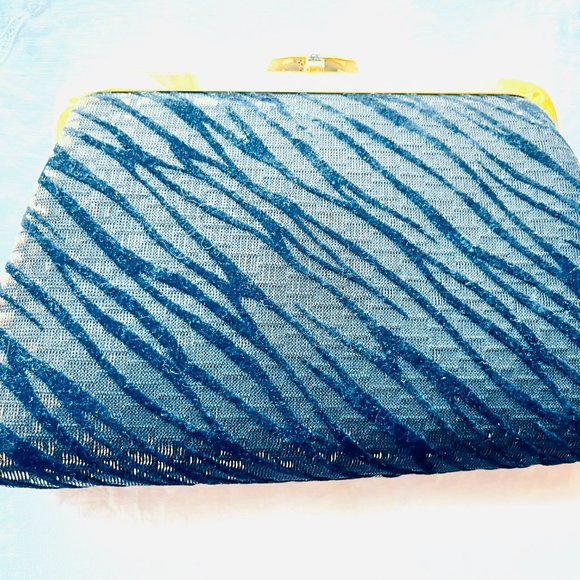 Fiona Vintage Black and Gold Clutch - Picture 4 of 4